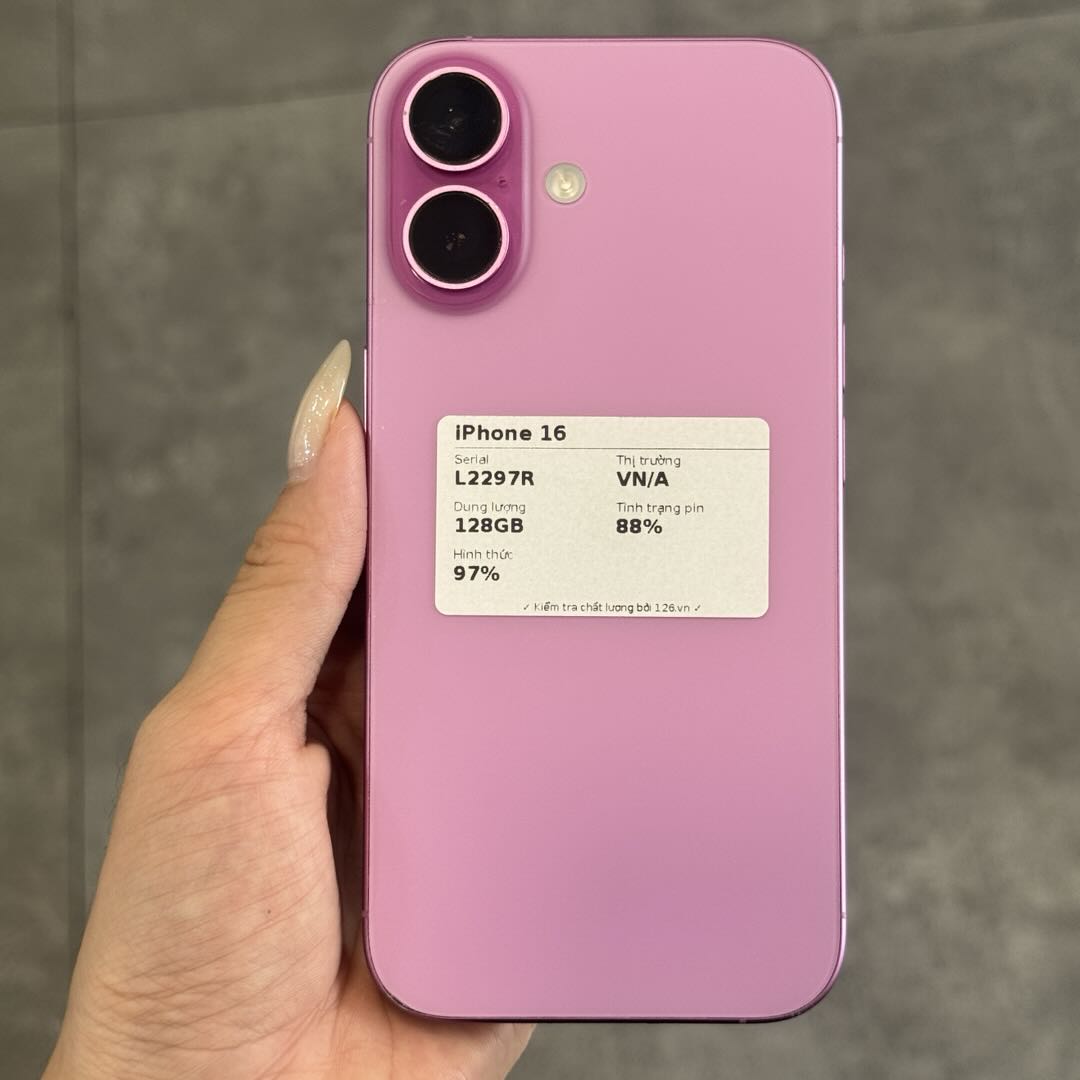 Mặt sau iPhone 16 cũ trong kho smartphonegiare.vn Vĩnh Long, ảnh chụp thật
