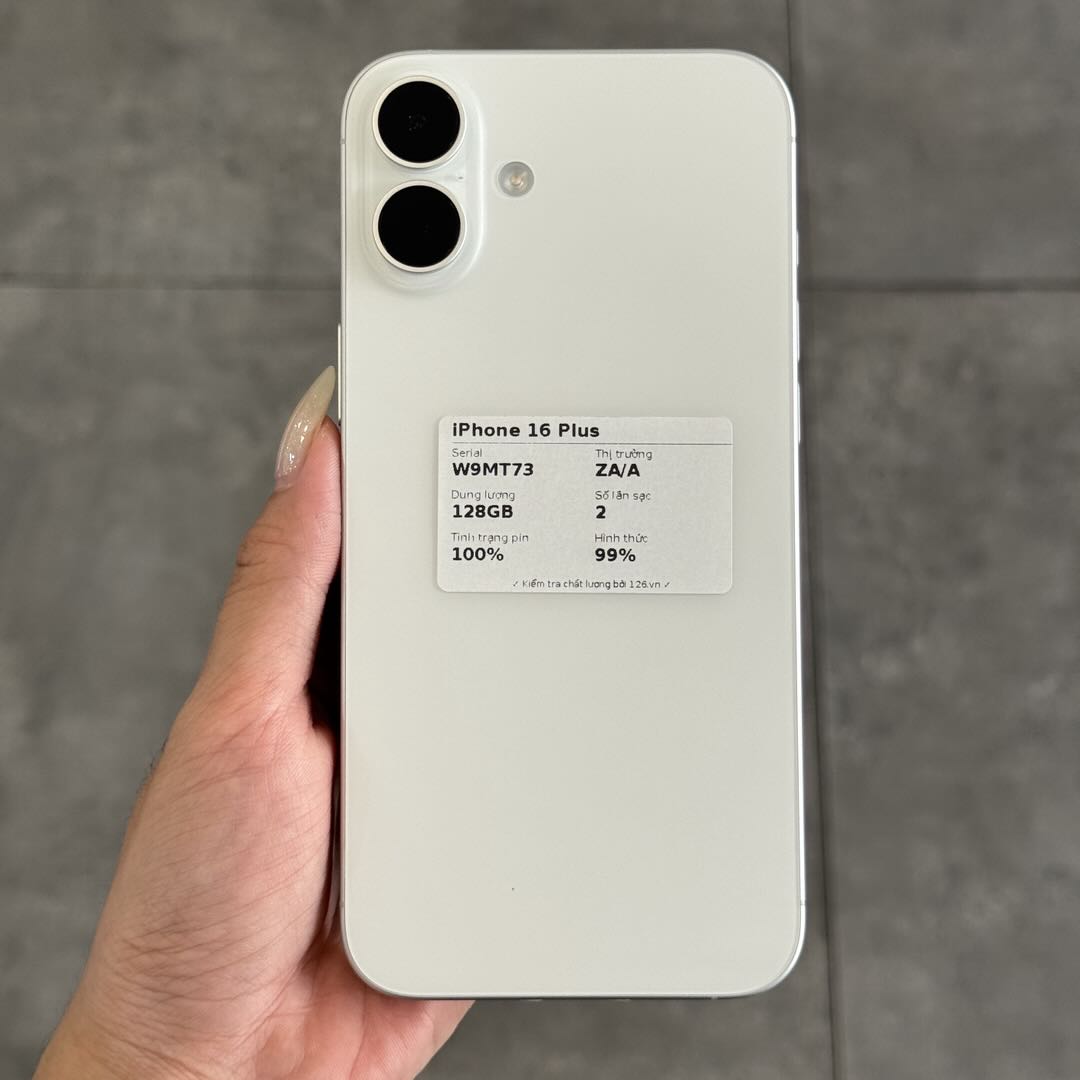Mặt sau iPhone 16 Plus cũ trong kho smartphonegiare.vn Vĩnh Long, ảnh chụp thật