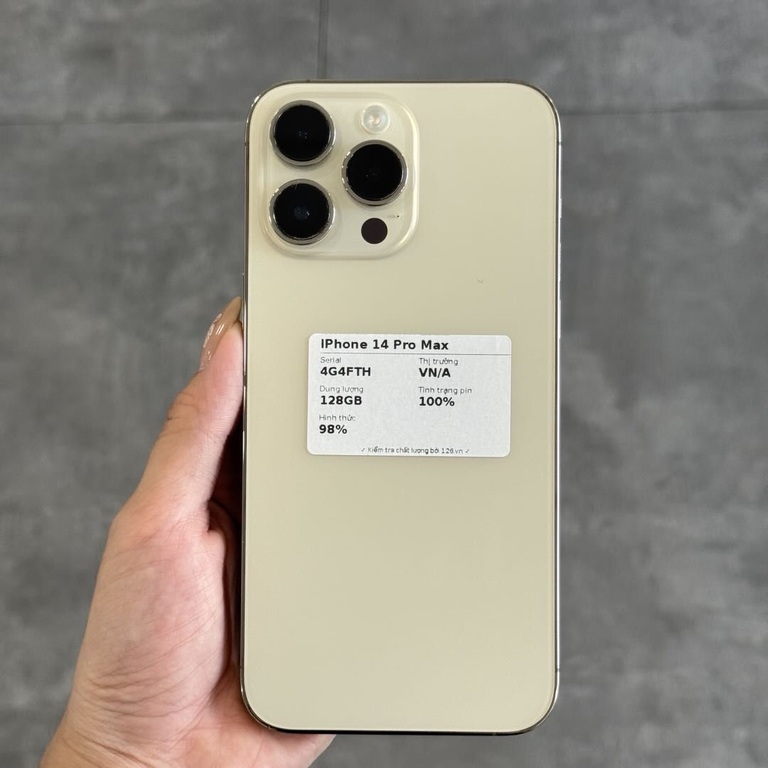 Mặt sau iPhone 14 Pro Max cũ trong kho smartphonegiare.vn Vĩnh Long, ảnh chụp thật