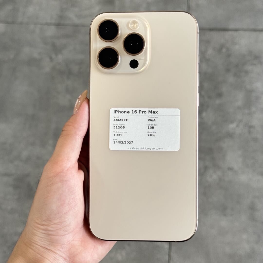 Mặt sau iPhone 16 Pro Max cũ trong kho smartphonegiare.vn Vĩnh Long, ảnh chụp thật
